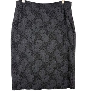 Anthropologie maeve Gray Lace Pencil Skirt